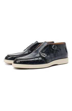 Мужские ботинки из кожи аллигатора SANTONI PRECIOUS темно-синего цвета по цене 457500 руб., арт. MPDT17189PCUECW0U59/AMIS | Фото 1 Мужские ботинки из кожи аллигатора SANTONI PRECIOUS темно-синего цвета, арт. MPDT17189PCUECW0U59/AMIS | Фото 1
