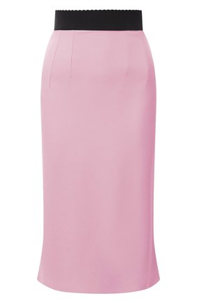Женская юбка-миди DOLCE & GABBANA розового цвета, арт. F4A1FT/FURDV | Фото 1 (Материал подклада: Шелк; Материал внешний: Синтетический материал, Вискоза; Длина Ж (юбки, платья, шорты): Миди; Женское Кросс-КТ: Юбка-одежда; Стили: Гламурный)