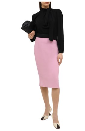 Женская юбка-миди DOLCE & GABBANA розового цвета, арт. F4A1FT/FURDV | Фото 2 (Материал подклада: Шелк; Материал внешний: Синтетический материал, Вискоза; Длина Ж (юбки, платья, шорты): Миди; Женское Кросс-КТ: Юбка-одежда; Стили: Гламурный; Региональные ограничения белый список (Axapta Mercury): RU)