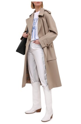 Женская хлопковая футболка GOLDEN GOOSE DELUXE BRAND белого цвета по цене 18100 руб., арт. GWP00756.P000417 | Фото 2 Женская хлопковая футболка GOLDEN GOOSE DELUXE BRAND белого цвета, арт. GWP00756.P000417 | Фото 2
