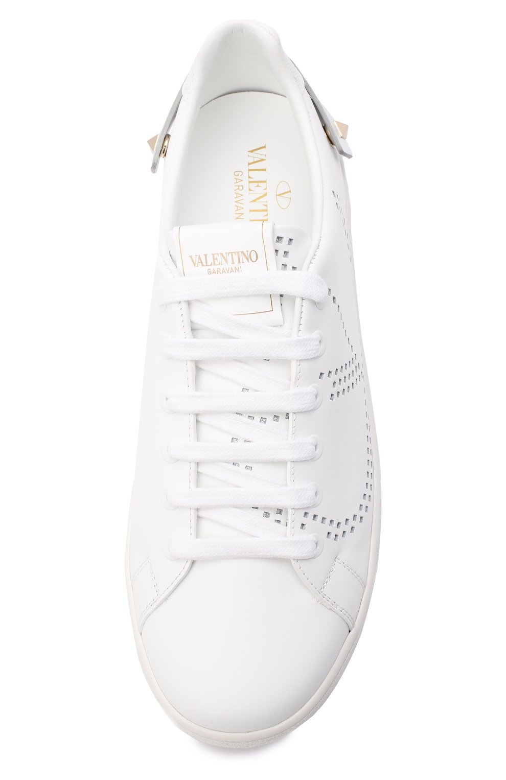 Женские серебряные кожаные кеды backnet VALENTINO — купить за 62950 руб ...