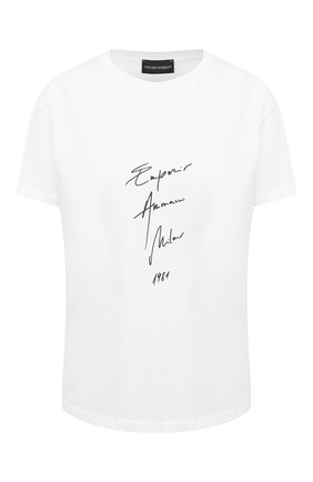 Женская хлопковая футболка EMPORIO ARMANI белого цвета по цене 9700 руб., арт. 3K2T7B/2J95Z | Фото 1 Женская хлопковая футболка EMPORIO ARMANI белого цвета, арт. 3K2T7B/2J95Z | Фото 1