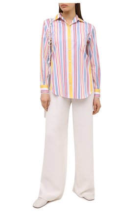 Женская хлопковая рубашка LORO PIANA розового цвета по цене 85000 руб., арт. FAL6302 | Фото 2 Женская хлопковая рубашка LORO PIANA розового цвета, арт. FAL6302 | Фото 2