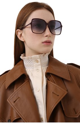Женские солнцезащитные очки GUCCI бордового цвета по цене 25500 руб., арт. GG0544SA 003 | Фото 2 Женские солнцезащитные очки GUCCI бордового цвета, арт. GG0544SA 003 | Фото 2