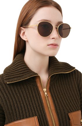Женские солнцезащитные очки BOTTEGA VENETA золотого цвета по цене 45950 руб., арт. BV1042SA 002 | Фото 2 Женские солнцезащитные очки BOTTEGA VENETA золотого цвета, арт. BV1042SA 002 | Фото 2 (Кросс-КТ: С/з-унисекс; Региональные ограничения белый список (Axapta Mercury): RU; Тип очков: С/з; Очки форма: Круглые; Оптика Гендер: оптика-унисекс)