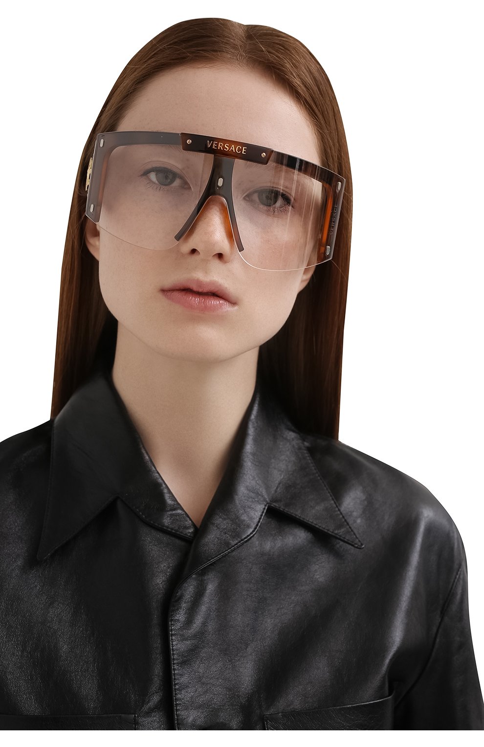 Женские солнцезащитные очки VERSACE коричневого цвета по цене 22900 руб., арт. 4393-52171W | Фото 2 Женские солнцезащитные очки VERSACE коричневого цвета, арт. 4393-52171W | Фото 2