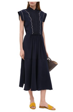 Женские замшевые шлепанцы LORO PIANA желтого цвета по цене 62900 руб., арт. FAL5901 | Фото 2 Женские замшевые шлепанцы LORO PIANA желтого цвета, арт. FAL5901 | Фото 2