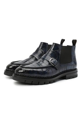 Мужские челси из кожи аллигатора SANTONI PRECIOUS синего цвета по цене 799000 руб., арт. MPC017437ML6YCW0U59/AMIS | Фото 1 Мужские челси из кожи аллигатора SANTONI PRECIOUS синего цвета, арт. MPC017437ML6YCW0U59/AMIS | Фото 1