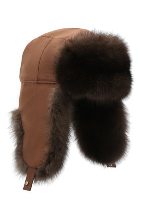 Мужская кашемировая шапка alaskan с меховой отделкой LORO PIANA коричневого цвета по цене 635000 руб., арт. FAG4600 | Фото 1 Мужская кашемировая шапка alaskan с меховой отделкой LORO PIANA коричневого цвета, арт. FAG4600 | Фото 1