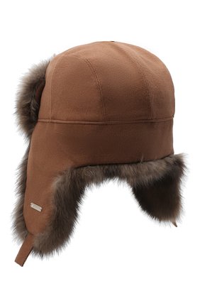Мужская кашемировая шапка alaskan с меховой отделкой LORO PIANA коричневого цвета по цене 635000 руб., арт. FAG4600 | Фото 2 Мужская кашемировая шапка alaskan с меховой отделкой LORO PIANA коричневого цвета, арт. FAG4600 | Фото 2