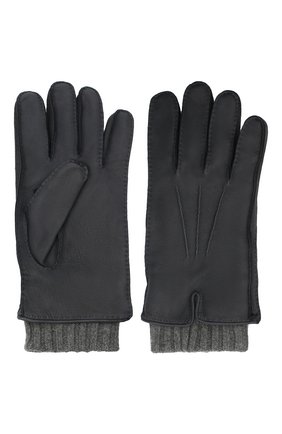 Мужские кожаные перчатки LORO PIANA темно-серого цвета, арт. FAG4758 | Фото 2 (Мужское Кросс-КТ: Кожа и замша)