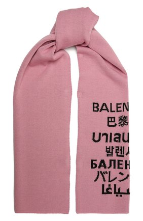 Женский шерстяной шарф BALENCIAGA розового цвета по цене 37400 руб., арт. 646517/T1594 | Фото 1 Женский шерстяной шарф BALENCIAGA розового цвета, арт. 646517/T1594 | Фото 1