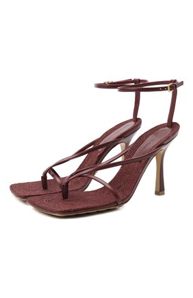 Женские кожаные босоножки the stretch BOTTEGA VENETA бордового цвета по цене 63500 руб., арт. 651382/VBSF0 | Фото 1 Женские кожаные босоножки the stretch BOTTEGA VENETA бордового цвета, арт. 651382/VBSF0 | Фото 1