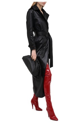 Женские комбинированные ботфорты aylah SAINT LAURENT красного цвета по цене 153000 руб., арт. 637457/1LW10 | Фото 2 Женские комбинированные ботфорты aylah SAINT LAURENT красного цвета, арт. 637457/1LW10 | Фото 2