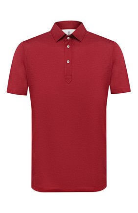 Мужское поло из шелка и хлопка BRUNELLO CUCINELLI красного цвета по цене 39950 руб., арт. MTS463936 | Фото 1 Мужское поло из шелка и хлопка BRUNELLO CUCINELLI красного цвета, арт. MTS463936 | Фото 1 (Длина (для топов): Стандартные; Рукава: Короткие; Материал внешний: Хлопок, Шелк; Застежка: Пуговицы; Стили: Кэжуэл)