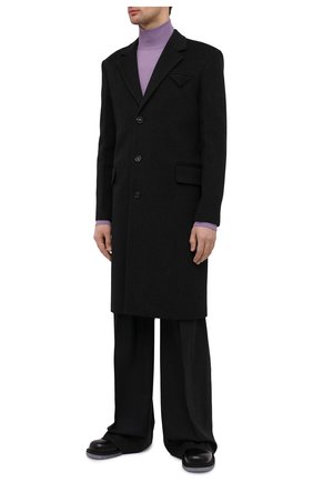 Мужской пальто из шерсти и кашемира BOTTEGA VENETA темно-серого цвета, арт. 650411/VKLU0 | Фото 3 (Материал внешний: Шерсть; Рукава: Длинные; Длина (верхняя одежда): До колена; Региональные ограничения белый список (Axapta Mercury): RU; Материал подклада: Вискоза; Мужское Кросс-КТ: пальто-верхняя одежда; Стили: Минимализм)