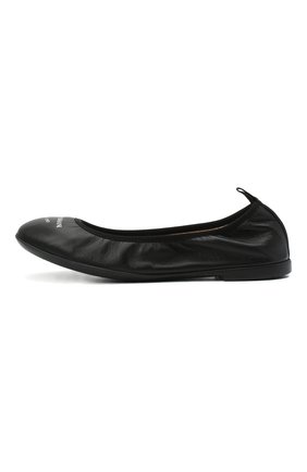 Детские кожаные балетки EMPORIO ARMANI черного цвета по цене 16450 руб., арт. XXD010/XCC69/28-34 | Фото 2 Детские кожаные балетки EMPORIO ARMANI черного цвета, арт. XXD010/XCC69/28-34 | Фото 2 (Материал внутренний: Натуральная кожа)