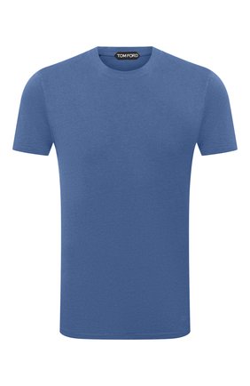 Мужская футболка TOM FORD синего цвета, арт. BW229/TFJ950 | Фото 1 (Материал внешний: Лиоцелл, Хлопок, Растительное волокно; Длина (для топов): Стандартные; Принт: Без принта; Стили: Кэжуэл; Рукава: Короткие; Региональные ограничения белый список (Axapta Mercury): RU)