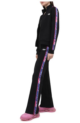 Женские брюки OFF-WHITE черного цвета по цене 55650 руб., арт. 0WVI007R21FLE001 | Фото 2 Женские брюки OFF-WHITE черного цвета, арт. 0WVI007R21FLE001 | Фото 2