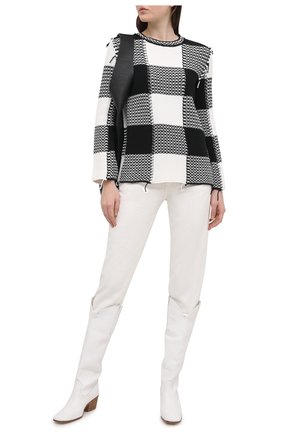 Женский свитер REDVALENTINO черно-белого цвета по цене 59950 руб., арт. VR3KC06H/5NC | Фото 2 Женский свитер REDVALENTINO черно-белого цвета, арт. VR3KC06H/5NC | Фото 2