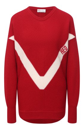 Женский свитер REDVALENTINO красного цвета по цене 47150 руб., арт. VR3KC06D/5NF | Фото 1 Женский свитер REDVALENTINO красного цвета, арт. VR3KC06D/5NF | Фото 1