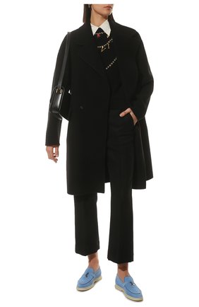 Женские замшевые лоферы LORO PIANA голубого цвета по цене 67650 руб., арт. FAL5899 | Фото 2 Женские замшевые лоферы LORO PIANA голубого цвета, арт. FAL5899 | Фото 2