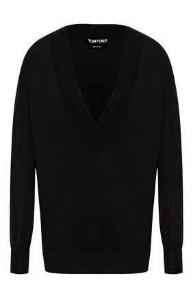 Женский пуловер из кашемира и шелка TOM FORD черного цвета по цене 114500 руб., арт. MAK912-YAX087 | Фото 1 Женский пуловер из кашемира и шелка TOM FORD черного цвета, арт. MAK912-YAX087 | Фото 1
