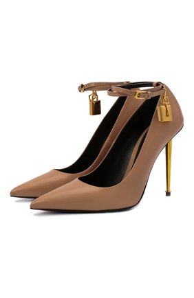 Женские кожаные туфли padlock TOM FORD бежевого цвета по цене 77500 руб., арт. W2271T-LKD002 | Фото 1 Женские кожаные туфли padlock TOM FORD бежевого цвета, арт. W2271T-LKD002 | Фото 1 (Материал внутренний: Натуральная кожа; Каблук высота: Высокий; Каблук тип: Шпилька; Подошва: Плоская)