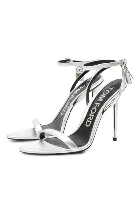 Женские кожаные босоножки TOM FORD серого цвета по цене 78550 руб., арт. W2272S-LSP014 | Фото 1 Женские кожаные босоножки TOM FORD серого цвета, арт. W2272S-LSP014 | Фото 1