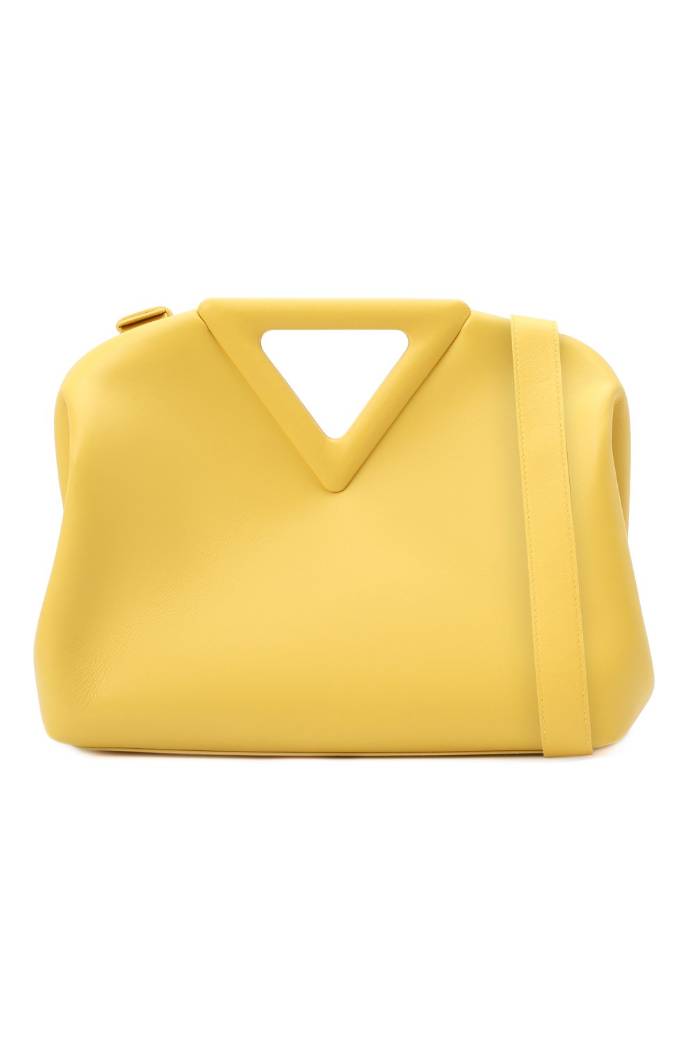 Женская сумка point medium BOTTEGA VENETA желтого цвета, арт. 652446/VCP40 | Фото 6 (Сумки-технические: Сумки через плечо, Сумки top-handle; Размер: medium; Материал: Натуральная кожа; Ремень/цепочка: На ремешке)