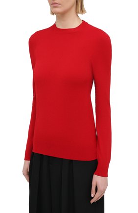 Женский пуловер из вискозы BOTTEGA VENETA красного цвета, арт. 647547/VKJK0 | Фото 3 (Рукава: Длинные; Стили: Гламурный; Материал внешний: Синтетический материал, Вискоза; Длина (для топов): Стандартные; Региональные ограничения белый список (Axapta Mercury): RU; Женское Кросс-КТ: Пуловер-одежда)