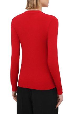 Женский пуловер из вискозы BOTTEGA VENETA красного цвета, арт. 647547/VKJK0 | Фото 4 (Рукава: Длинные; Стили: Гламурный; Материал внешний: Синтетический материал, Вискоза; Длина (для топов): Стандартные; Региональные ограничения белый список (Axapta Mercury): RU; Женское Кросс-КТ: Пуловер-одежда)