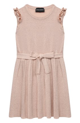 Детское платье с поясом EMPORIO ARMANI розового цвета по цене 17400 руб., арт. 3K3A53/3M17Z | Фото 1 Детское платье с поясом EMPORIO ARMANI розового цвета, арт. 3K3A53/3M17Z | Фото 1 (Случай: Повседневный; Материал внешний: Вискоза; Рукава: Короткие; Девочки Кросс-КТ: Платье-одежда; Ростовка одежда: 10 - 11 лет | 140 - 146см, 13 - 15 лет | 158 см, 16 лет | 164 см, 7 лет | 122 см, 8 лет | 128 см)