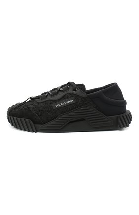 Детские кроссовки DOLCE & GABBANA черного цвета по цене 26450 руб., арт. D11008/A0237/29-36 | Фото 2 Детские кроссовки DOLCE & GABBANA черного цвета, арт. D11008/A0237/29-36 | Фото 2 (Материал внешний: Текстиль)