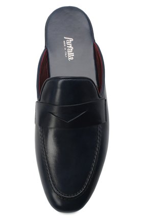 Мужского кожаные домашние туфли FARFALLA темно-синего цвета, арт. G13 | Фото 5 (Материал внешний: Кожа; Материал внутренний: Натуральная кожа; Мужское Кросс-КТ: тапочки-обувь)