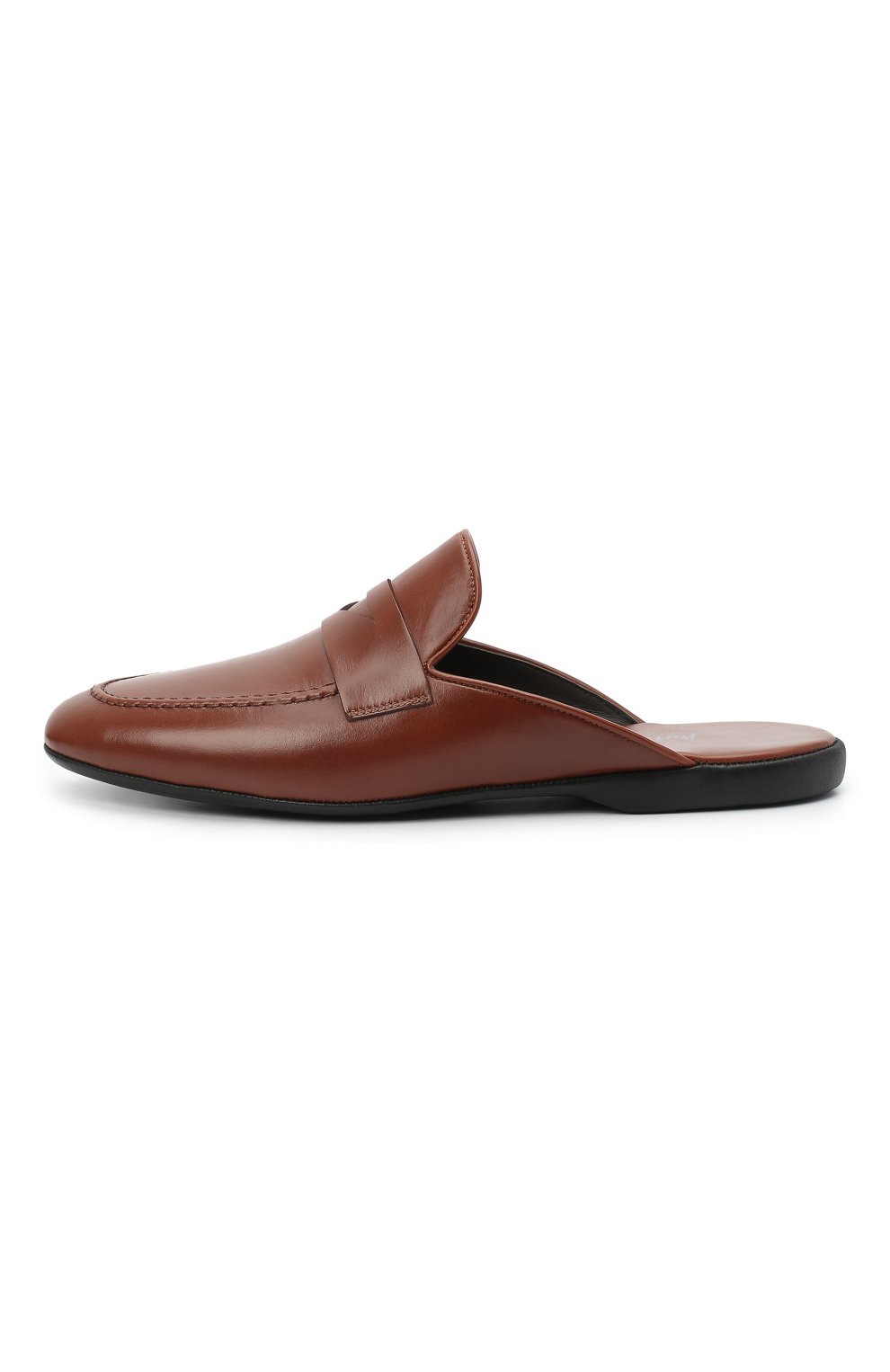 Мужского кожаные домашние туфли FARFALLA коричневого цвета, арт. G13 | Фото 3 (Материал внешний: Кожа; Материал внутренний: Натуральная кожа; Мужское Кросс-КТ: тапочки-обувь)