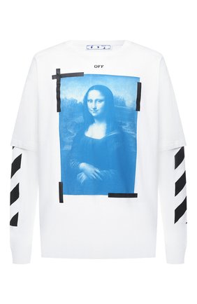 Мужская хлопковый лонгслив OFF-WHITE белого цвета по цене 26700 руб., арт. 0MAB022R21JER001 | Фото 1 Мужская хлопковый лонгслив OFF-WHITE белого цвета, арт. 0MAB022R21JER001 | Фото 1