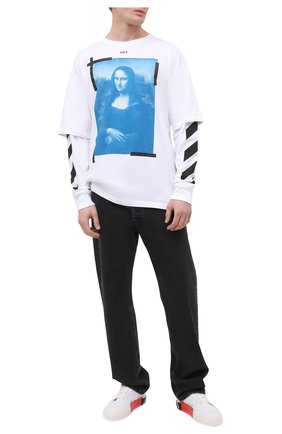 Мужская хлопковый лонгслив OFF-WHITE белого цвета по цене 26700 руб., арт. 0MAB022R21JER001 | Фото 2 Мужская хлопковый лонгслив OFF-WHITE белого цвета, арт. 0MAB022R21JER001 | Фото 2