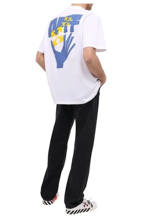 Мужская хлопковая футболка OFF-WHITE белого цвета по цене 26050 руб., арт. 0MAA038R21JER004 | Фото 2 Мужская хлопковая футболка OFF-WHITE белого цвета, арт. 0MAA038R21JER004 | Фото 2