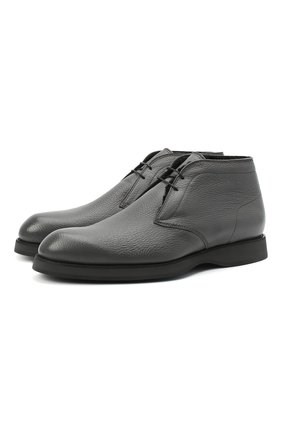 Мужские кожаные ботинки BRIONI серого цвета, арт. QQC30L/09712 | Фото 1 (Мужское Кросс-КТ: Дезерты-обувь, Ботинки-обувь, зимние ботинки; Материал внутренний: Натуральная кожа; Подошва: Плоская; Материал утеплителя: Натуральный мех; Материал внешний: Кожа; Региональные ограничения белый список (Axapta Mercury): RU)