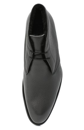 Мужские кожаные ботинки BRIONI серого цвета, арт. QQC30L/09712 | Фото 5 (Материал внешний: Кожа; Материал утеплителя: Натуральный мех; Мужское Кросс-КТ: Ботинки-обувь, Дезерты-обувь, зимние ботинки; Материал внутренний: Натуральная кожа; Региональные ограничения белый список (Axapta Mercury): RU; Подошва: Плоская)