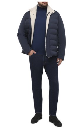 Мужской водолазка из кашемира и шелка ERMENEGILDO ZEGNA синего цвета по цене 75600 руб., арт. ULJ00120 | Фото 2 Мужской водолазка из кашемира и шелка ERMENEGILDO ZEGNA синего цвета, арт. ULJ00120 | Фото 2