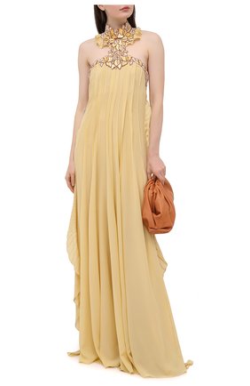 Женское шелковое платье CHLOÉ желтого цвета по цене 683500 руб., арт. CHC20WR066002 | Фото 2 Женское шелковое платье CHLOÉ желтого цвета, арт. CHC20WR066002 | Фото 2