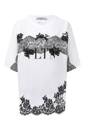 Женская хлопковая футболка VALENTINO белого цвета по цене 112000 руб., арт. VB3MG11B66C | Фото 1 Женская хлопковая футболка VALENTINO белого цвета, арт. VB3MG11B66C | Фото 1