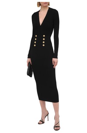 Женское платье из вискозы BALMAIN черного цвета по цене 191000 руб., арт. VF16644/K211 | Фото 2 Женское платье из вискозы BALMAIN черного цвета, арт. VF16644/K211 | Фото 2