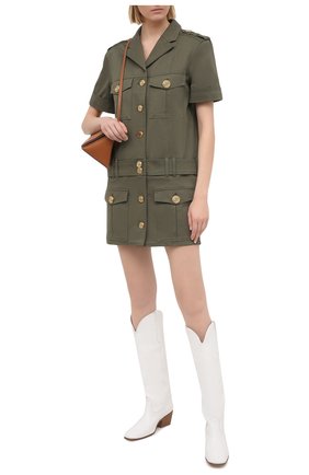 Женское хлопковое платье BALMAIN хаки цвета по цене 132000 руб., арт. VF16154/D086 | Фото 2 Женское хлопковое платье BALMAIN хаки цвета, арт. VF16154/D086 | Фото 2