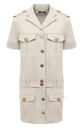 Женское хлопковое платье BALMAIN бежевого цвета по цене 132000 руб., арт. VF16154/D086 | Фото 1 Женское хлопковое платье BALMAIN бежевого цвета, арт. VF16154/D086 | Фото 1