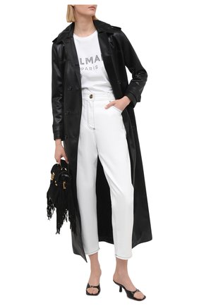 Женская хлопковая футболка BALMAIN белого цвета по цене 25650 руб., арт. VF11351/B011 | Фото 2 Женская хлопковая футболка BALMAIN белого цвета, арт. VF11351/B011 | Фото 2
