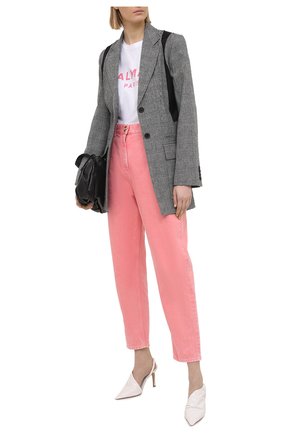Женская хлопковая футболка BALMAIN белого цвета по цене 25650 руб., арт. VF11350/B019 | Фото 2 Женская хлопковая футболка BALMAIN белого цвета, арт. VF11350/B019 | Фото 2