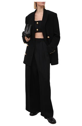 Женский шерстяной топ BALMAIN черного цвета по цене 59950 руб., арт. VF10019/167L | Фото 2 Женский шерстяной топ BALMAIN черного цвета, арт. VF10019/167L | Фото 2